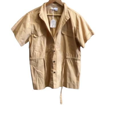 S/W/F Womens  Size 12 Short Sleeve Shirt Beige 
