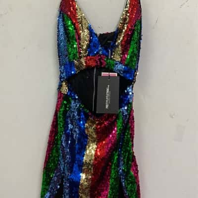 Pretty Little Thing Womens Party Dress Gold / Green / Multicoloured / Navy Blue / Pink  / Red 