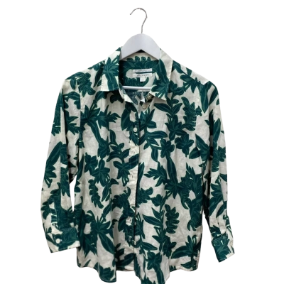 Trenery Womens  Size L Long Sleeve Shirt Floral 0- 100% French Linen