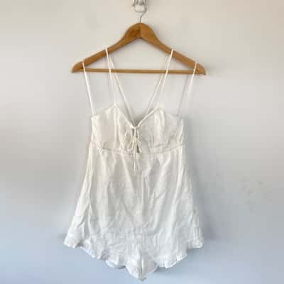 Ava & Ever White Elisa Playsuit  Size 12 
