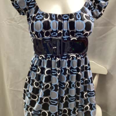 Clockhouse Womens  Size 10 Mini Dress Black  / Blue / Grey / Multicoloured 