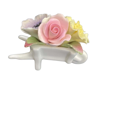 Vintage Coalport wheelbarrow/ Flowers 