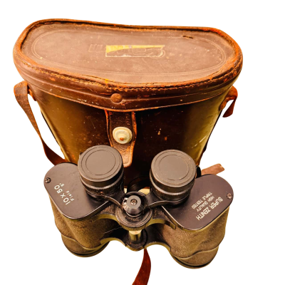 The binoculars are a popular vintage model from the Japanese manufacturing era.