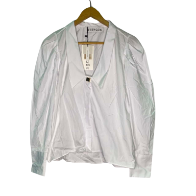  Womens  Size S Long Sleeve Shirt Gold / White 