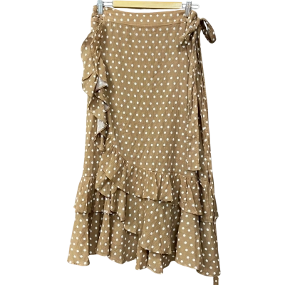 Lee Mathews Womens Size 3 Brown/White Polka Dot Wrap Skirt 