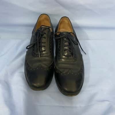 Sman Size 37 Black Leather Brogue Oxford Lace Up Shoes