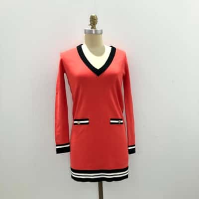 Liu.Jo Milano Womens  Size XS Bodycon Dress / Long Sleeve Dress / Midi Dress / Mini Dress Black  / Orange / White 