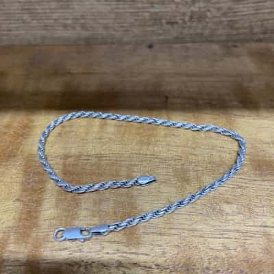 925 Sterling Silver 24cm Rope Twist Bracelet