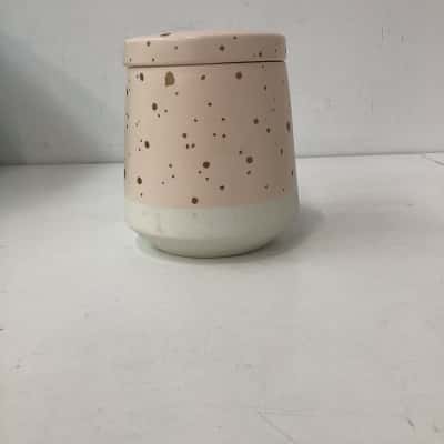 DAVIS & WADDELL pink with gold coloured flecks canister 