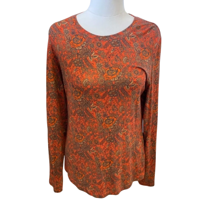 Sportscraft Womens  Size M Long Sleeve Top Brown / Burnt Orange / Orange / Other 