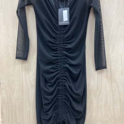 Pretty Little Thing Womens  Size 12 Midi Dress Black  3
