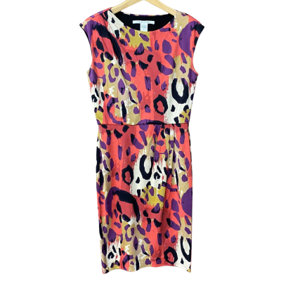 Diane Von Furstenberg Womens Size 4 Leopard Print Multicoloured Dress