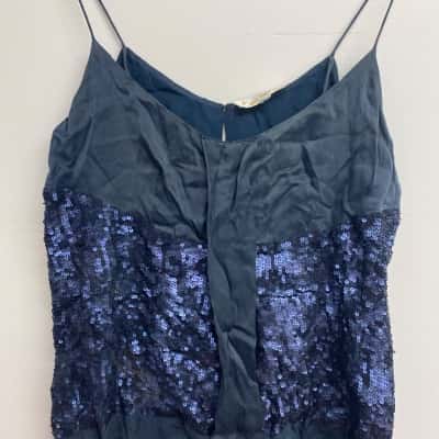  Womens  Size S Shoestring Strap Top / Singlet Top Blue / Navy Blue 