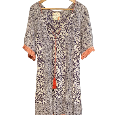 Lulalife dress  Size S Navy Blue / Orange / Pattern / Peach / White 