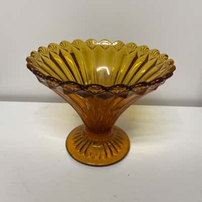 Vintage 1930’s Glass Amber Vase