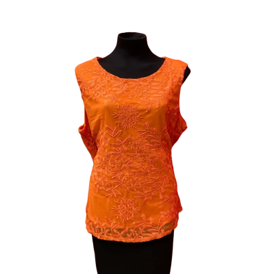 Liz Jordan Womens  Size 16 Orange Lined Sleeveless Top