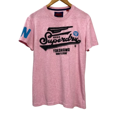 Superdry - Mens Yokohama High Flyers T-shirt - Size M - Pink  
