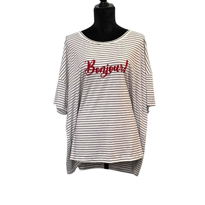 Soho Womens Size XL Short Sleeve Top Black/Red/White