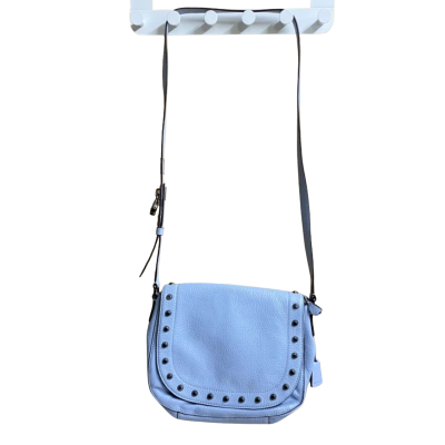 Michael Kors Hamilton Traveler Lock Studded Large Leather Crossbody Bag Blue