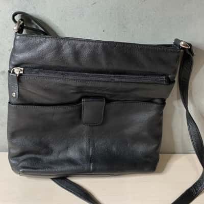 Franco Bonini Black Leather Crossbody Bag
