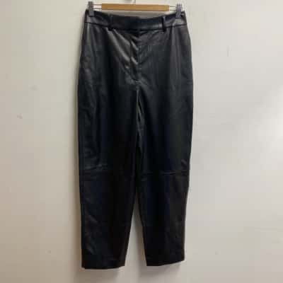 Trenery Womens  Size 10 Black Soft Seam Detail Pants