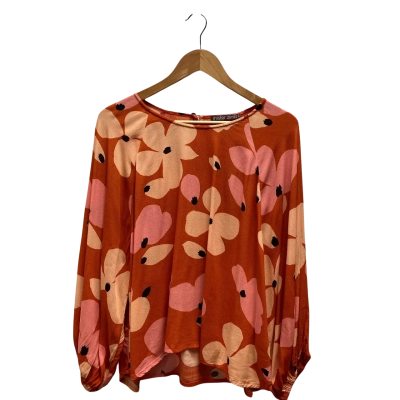 Mister Zimi Womens  Size 14 Orange Floral Top