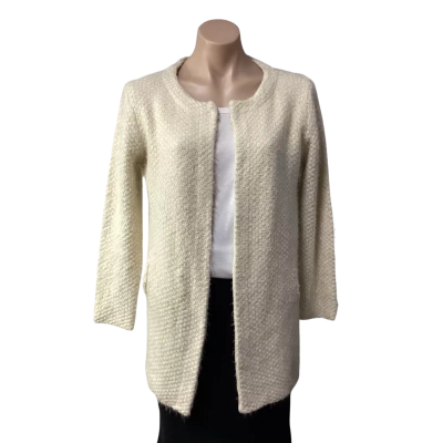 Golden Lily Womens approx Size S  Cream / Pattern Knitted Open Cardigan