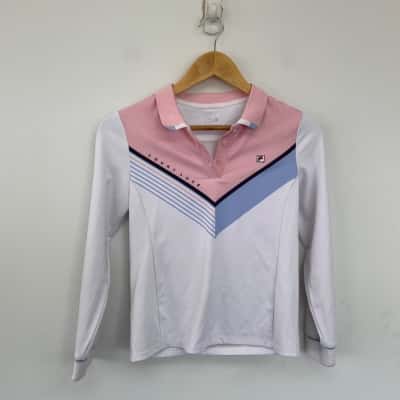 Fila Kids Pink White Long Sleeve Sportswear Top Size 12 