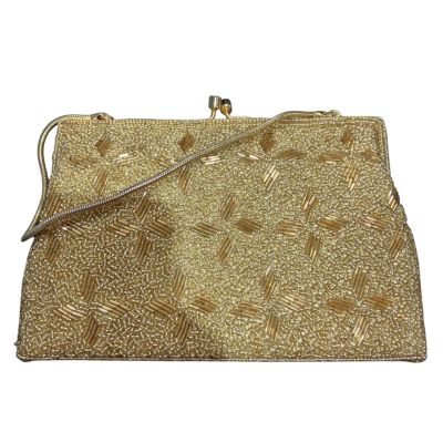Gold Beaded ladies evening purse 