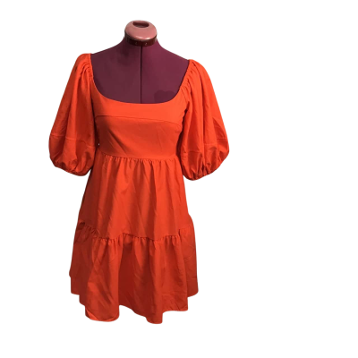  Henry Oscar Womens  Size 8 Linen Blend Sunset Orange Nico Dress