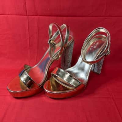 ASOS DESIGN “Naples” Platform Barely There Block Heel Sandals Size 9