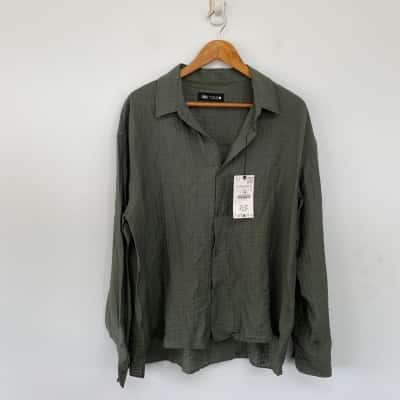 Zara Green Long Sleeve Shirt  Size L 