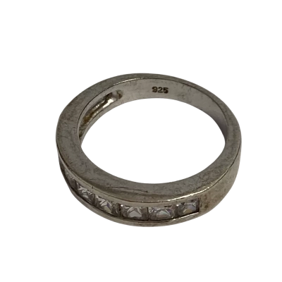  Womens Band Ring Silver 925 with Cubic Zirconia stones