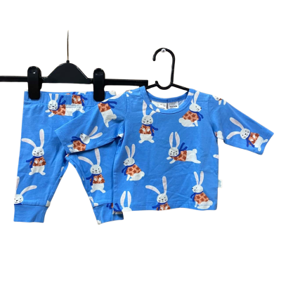 Peter Alexander Baby Blue Bunny Print Pyjama Set Size 0-3M