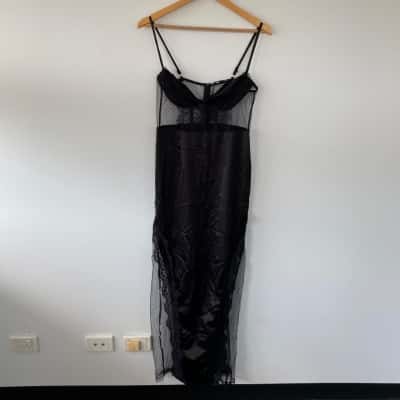 Cider Black Lingerie Lace Dress  Size L 