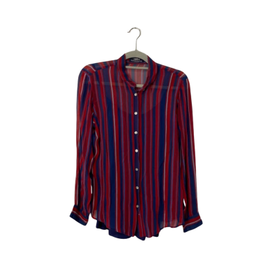 Herringbone Sydney Size 12 Blue / Red / Striped long sleeve shirt with under singlet