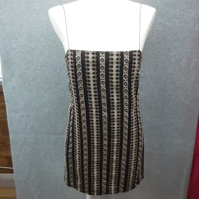 Bec & Bridge Womens  Size 8 Shift Dress Black  with metallic thread detail