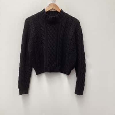  Azalea Womens  Size S Cropped Jumper Black  