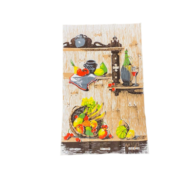Vintage Cotton Tea Towel Fruit Pattern  NWOT