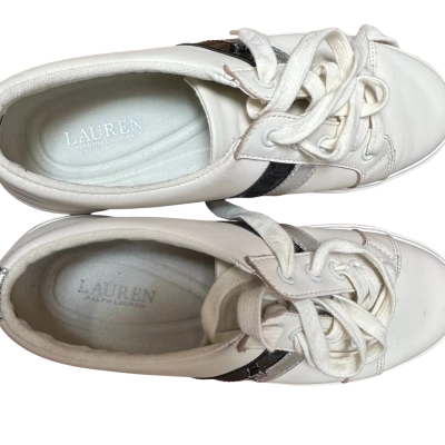 Ralph Lauren Womens  Size 9 Flats Black  / Cream / Silver 