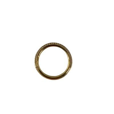 Pandora Womens Gold-tone Pave Ring Stamped ALE Metal Size 46