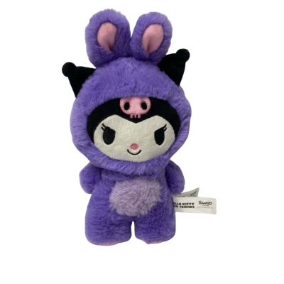 Sanrio Kuromi Plush Toy in a Easter Rabbit Outfit