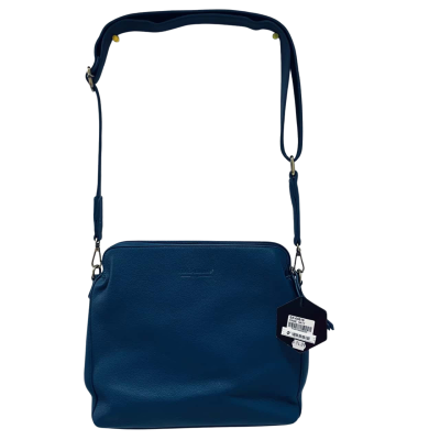 Black Caviar Womens Blue Vegan Leather Shoulder Bag 