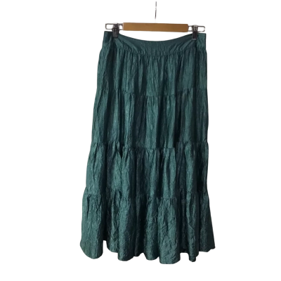 David Lawrence Womens Size 8 Teal Tiered Midi Skirt