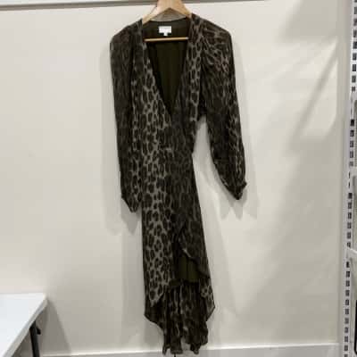 Witchery Womens  Size 10 Long Sleeve Dress Brown 