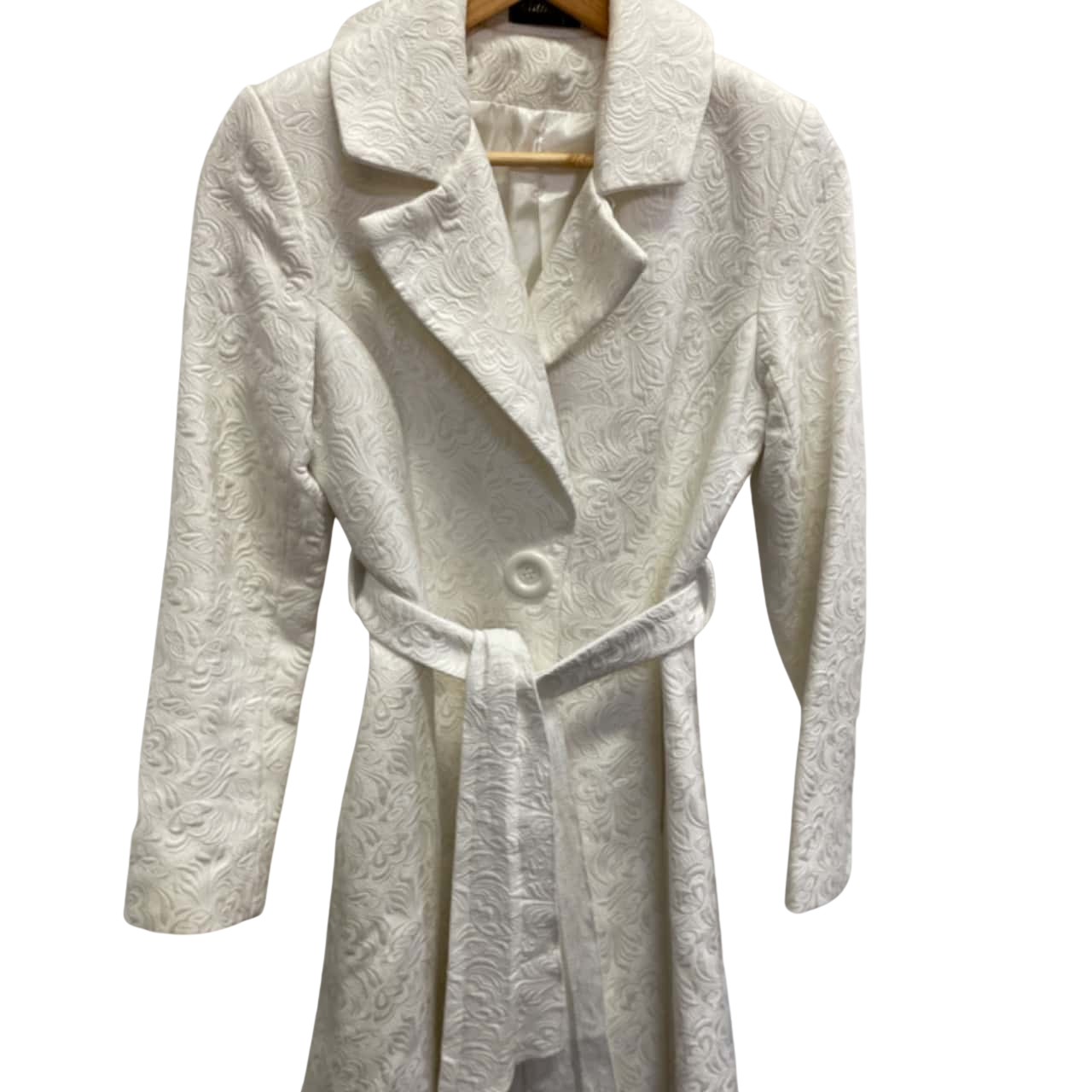 Millie Womens Size 8 Trench Coat White
