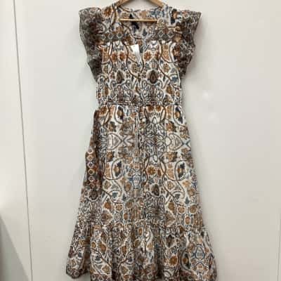 NEW - French Connection Mosaic Border Print Dress Size 12 