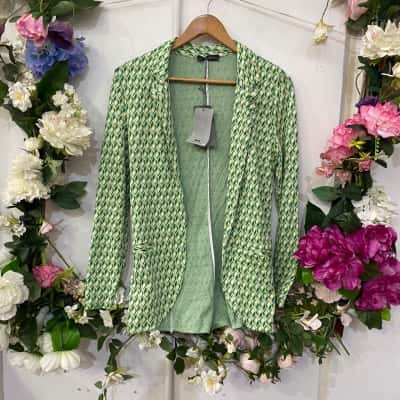  Womens  Size S Open Jacket Green / Pattern 