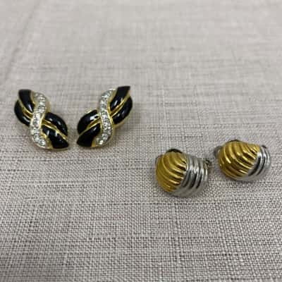 Unbranded Women's Retro Style Clip On Earrings 2Pairs (Costume Jewellery)