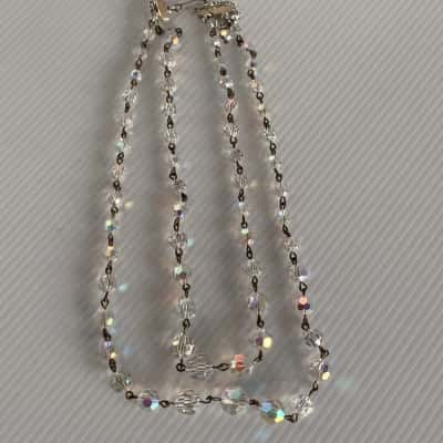Mid Century Aurora Borealis Double Strand Crystal Necklace
